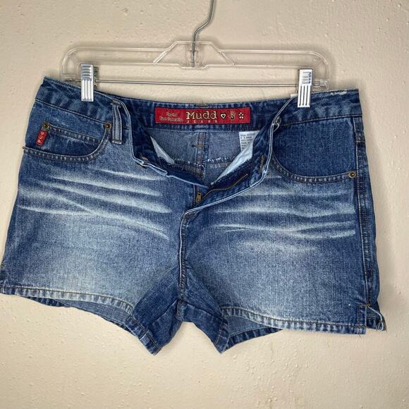 Vintage Mudd Denim Jean Faded Hot Shorts Sz 11 Y2K Grunge Indie Sleeze Bimbocore - Picture 7 of 8